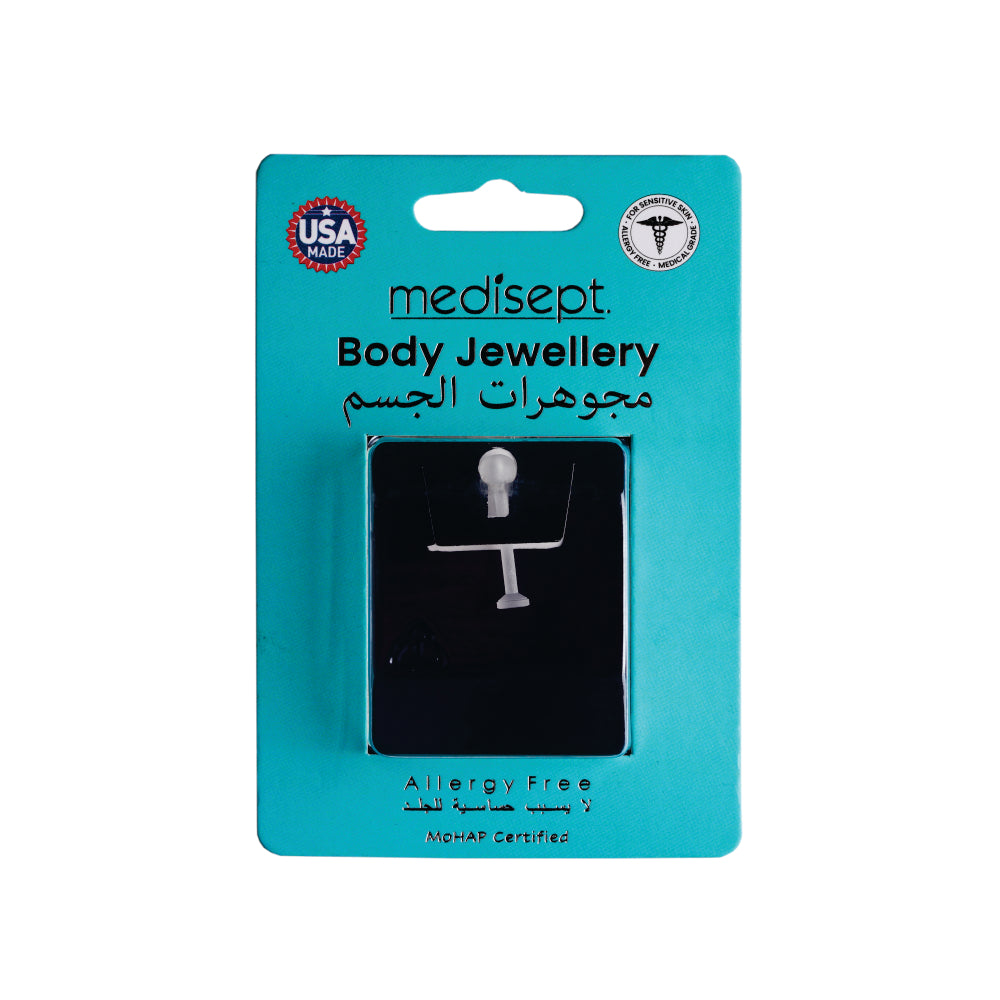 Body Jewellery Polycarbonate Barbell Retainer 14G 5/8 Tongue Studs