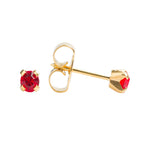 Load image into Gallery viewer, 3MM -July Ruby Birthstone 24K Pure Gold Plated Ear Studs For Kids
