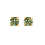 Load image into Gallery viewer, 3MM Ð August Peridot Birthstone 24K Pure Gold Plated  Ear Studs For Kids
