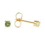Load image into Gallery viewer, 3MM Ð August Peridot Birthstone 24K Pure Gold Plated  Ear Studs For Kids
