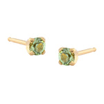 Load image into Gallery viewer, 3MM Ð August Peridot Birthstone 24K Pure Gold Plated  Ear Studs For Kids
