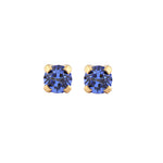 Load image into Gallery viewer, 3MM September Sapphire Birthstone 24K Pure Gold Plated Ear Studs For Kids
