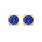 Load image into Gallery viewer, 3MM September Sapphire Birthstone 24K Pure Gold Plated Ear Studs For Kids