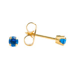 Load image into Gallery viewer, 3MM September Sapphire Birthstone 24K Pure Gold Plated Ear Studs For Kids
