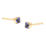 Load image into Gallery viewer, 3MM September Sapphire Birthstone 24K Pure Gold Plated Ear Studs For Kids
