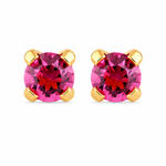 Load image into Gallery viewer, 3MM Ð October Rose Birthstone 24K Pure Gold Plated Ear Studs For Kids