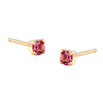 Load image into Gallery viewer, 3MM Ð October Rose Birthstone 24K Pure Gold Plated Ear Studs For Kids
