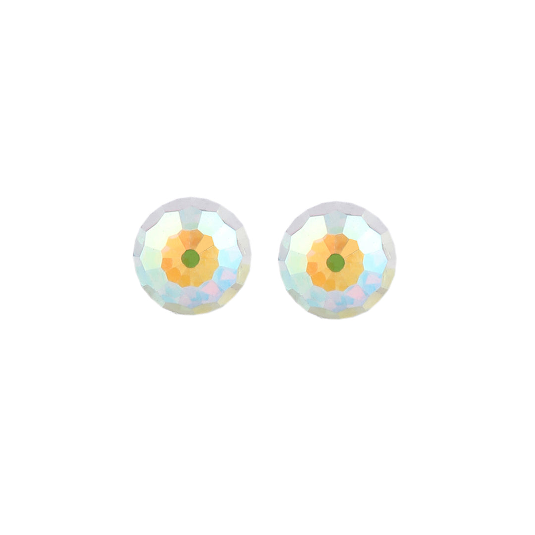 4MM Ab/Rainbow Crystal Ball Allergy-free Stainless Steel Ear Studs For Kids