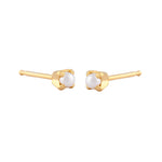Load image into Gallery viewer, 3MM White Pearl 24K Pure Gold Plated Ear Studs For Kids

