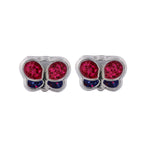 Load image into Gallery viewer, Butterfly Glitter Pink/ Turquoise Allergy-free Stainless Steel Ear Stud For Kids
