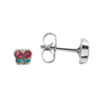Load image into Gallery viewer, Butterfly Glitter Pink/ Turquoise Allergy-free Stainless Steel Ear Stud For Kids
