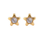 Load image into Gallery viewer, 4MM Starlite April Crystal 24K Pure Gold Plated Ear Studs For Kids
