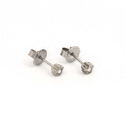 4MM Starlite April Crystal Allergy-free Stainless Steel Ear Studs For Kids