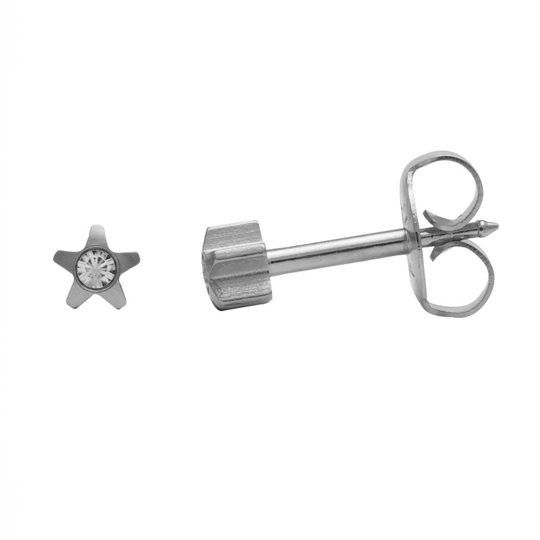 4MM Starlite April Crystal Allergy-free Stainless Steel Ear Studs For Kids