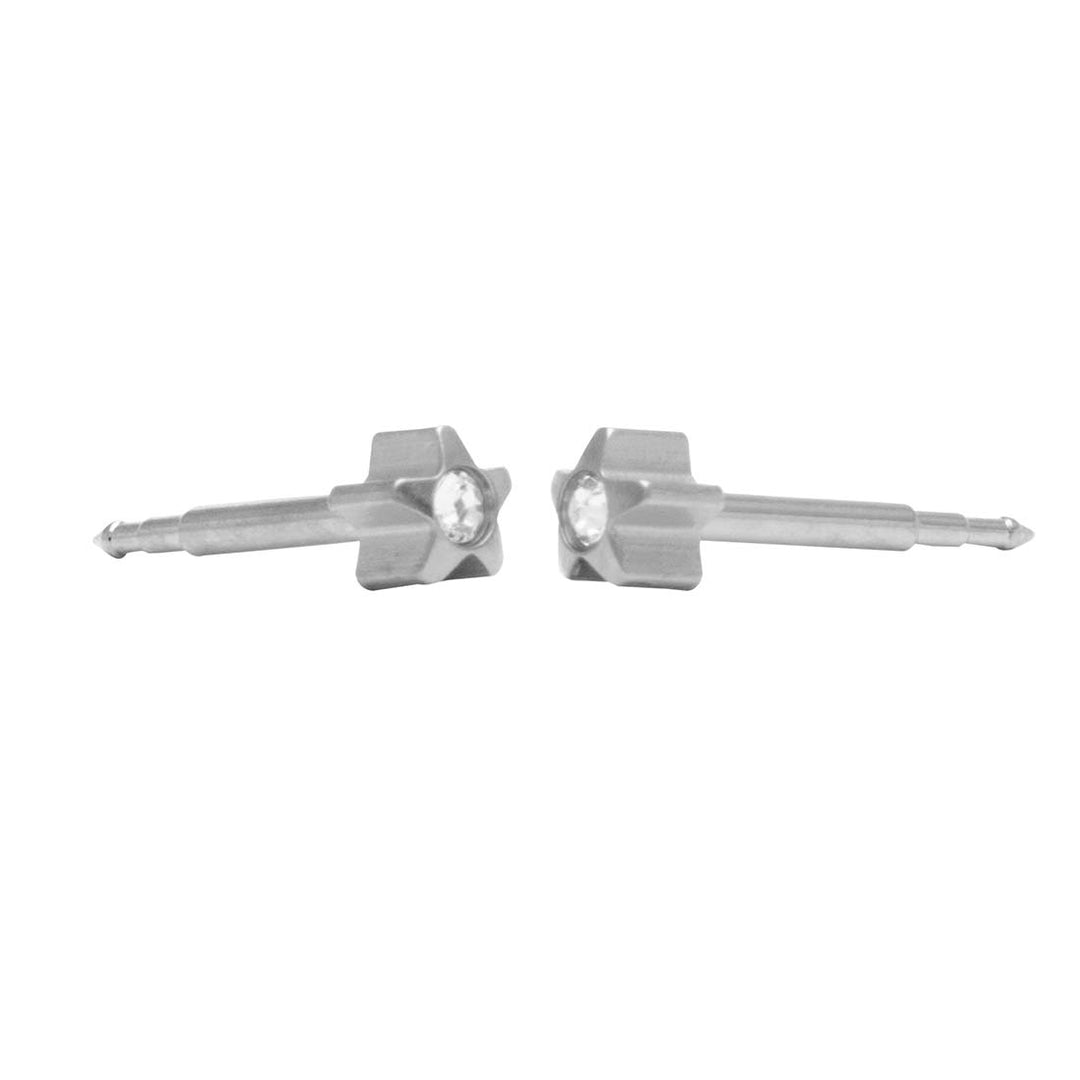 4MM Starlite April Crystal Allergy-free Stainless Steel Ear Studs For Kids