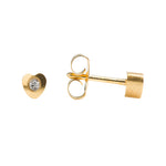Load image into Gallery viewer, 4MM Heartlite April Crystal 24K Pure Gold Plated Ear Studs For Kids
