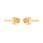 Load image into Gallery viewer, 4MM Heartlite April Crystal 24K Pure Gold Plated Ear Studs For Kids
