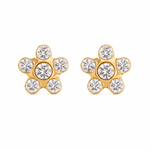 Load image into Gallery viewer, Daisy April Crystal 24K Pure Gold Plated Ear Studs For Kids