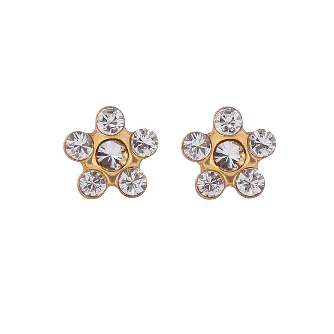 Daisy April Crystal 24K Pure Gold Plated Ear Studs For Kids