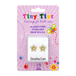 Load image into Gallery viewer, Daisy April Crystal 24K Pure Gold Plated Ear Studs For Kids
