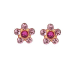 Load image into Gallery viewer, Daisy Light Rose Ð Fuchsia 24K Pure Gold Plated Ear Studs For Kids
