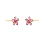 Load image into Gallery viewer, Daisy Light Rose Ð Fuchsia 24K Pure Gold Plated Ear Studs For Kids
