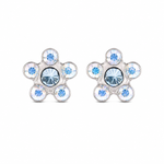 Load image into Gallery viewer, Daisy Ab Crystal-March Aquamarine Allergy-free Stainless Steel Ear Studs For Kids