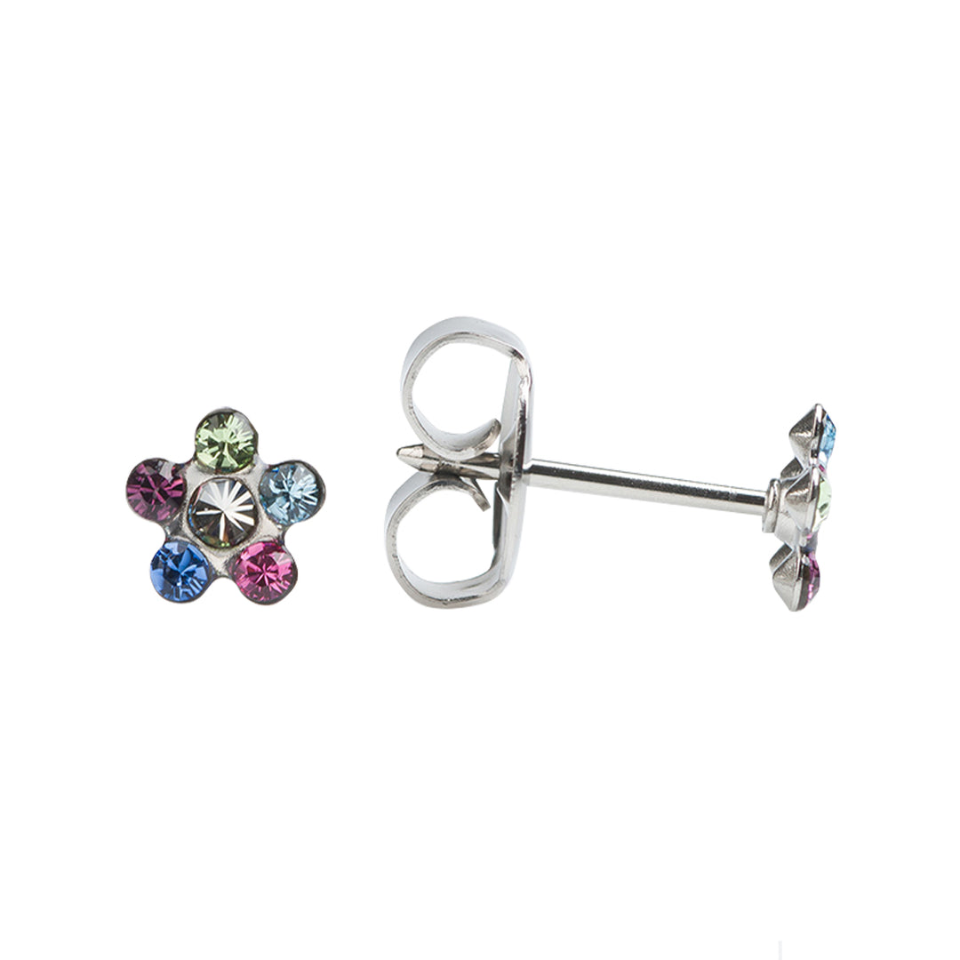 Daisy Rainbow Allergy-free Stainless Steel Ear Studs For Kids