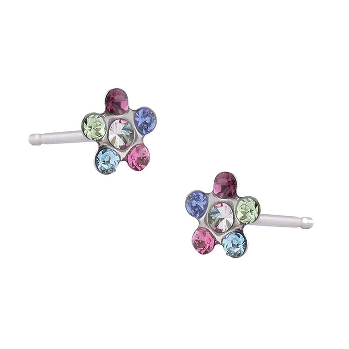 Daisy Rainbow Allergy-free Stainless Steel Ear Studs For Kids