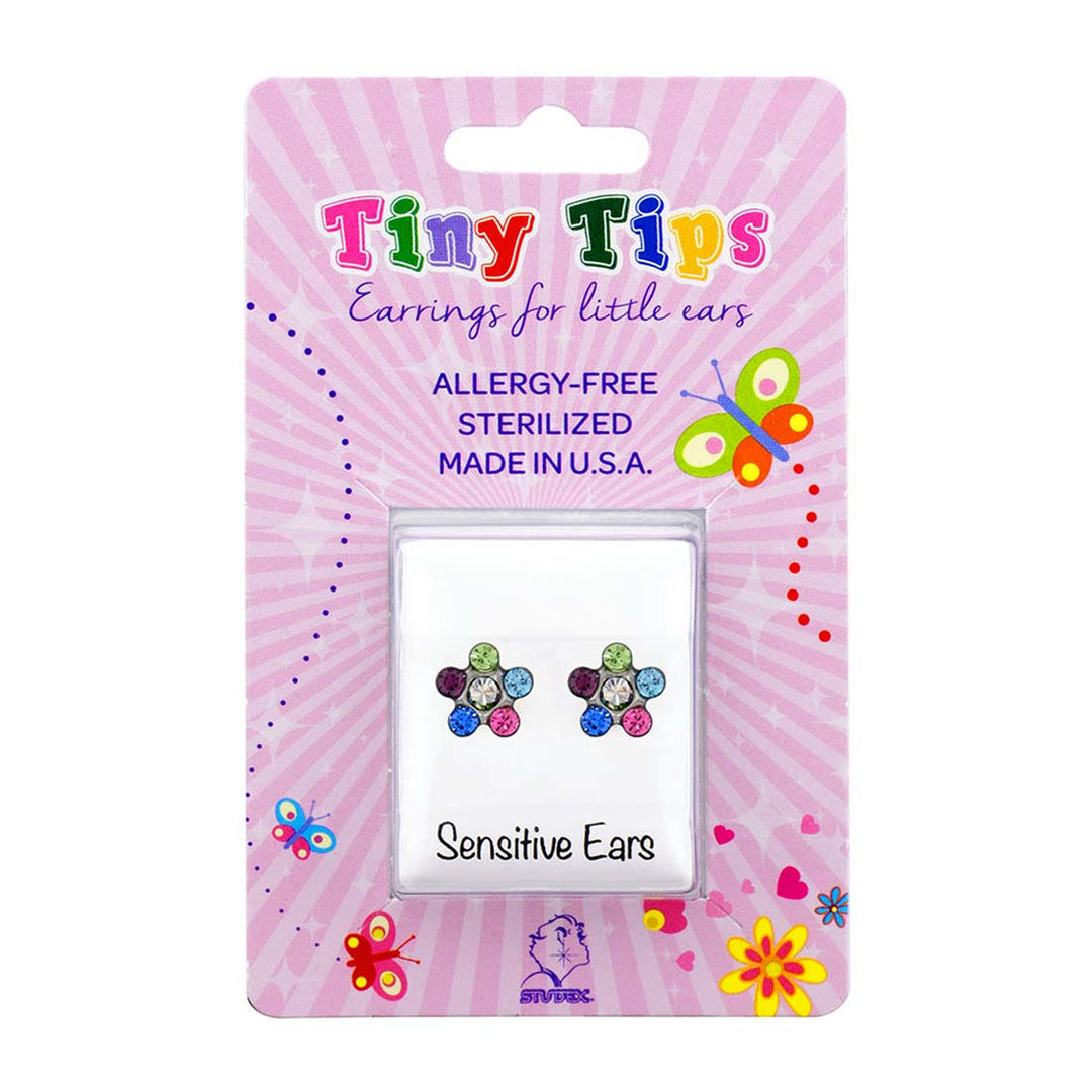 Daisy Rainbow Allergy-free Stainless Steel Ear Studs For Kids