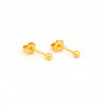Load image into Gallery viewer, 3MM Ball 24K Pure Gold Plated Ear Studs For Kids
