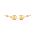Load image into Gallery viewer, 3MM Ball 24K Pure Gold Plated Ear Studs For Kids
