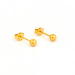 Load image into Gallery viewer, 4MM Ball 24K Pure Gold Plated Ear Studs For Kids
