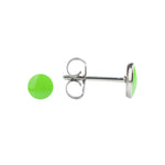 Load image into Gallery viewer, Novelty Neon Green Button Allergy-free Stainless Steel  Ear Studs For Kids
