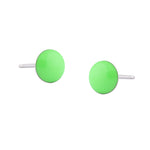 Load image into Gallery viewer, Novelty Neon Green Button Allergy-free Stainless Steel  Ear Studs For Kids
