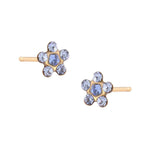 Load image into Gallery viewer, Daisy Light Sapphire Ð September Sapphire 24K Pure Gold Plated Ear Studs For Kids
