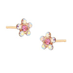 Load image into Gallery viewer, Daisy Ab Crystal Ð October Rose 24K Pure Gold Plated Ear Studs For Kids
