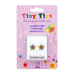 Load image into Gallery viewer, Daisy Ab Crystal Ð October Rose 24K Pure Gold Plated Ear Studs For Kids
