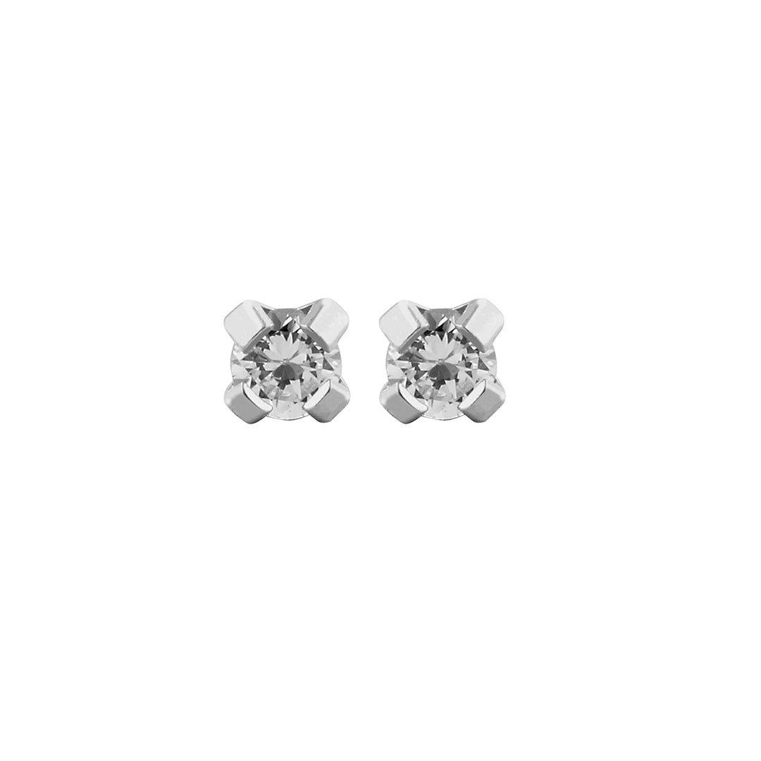 2MM Cubic Zirconia Allergy-free Stainless Steel Ear Studs For Kids