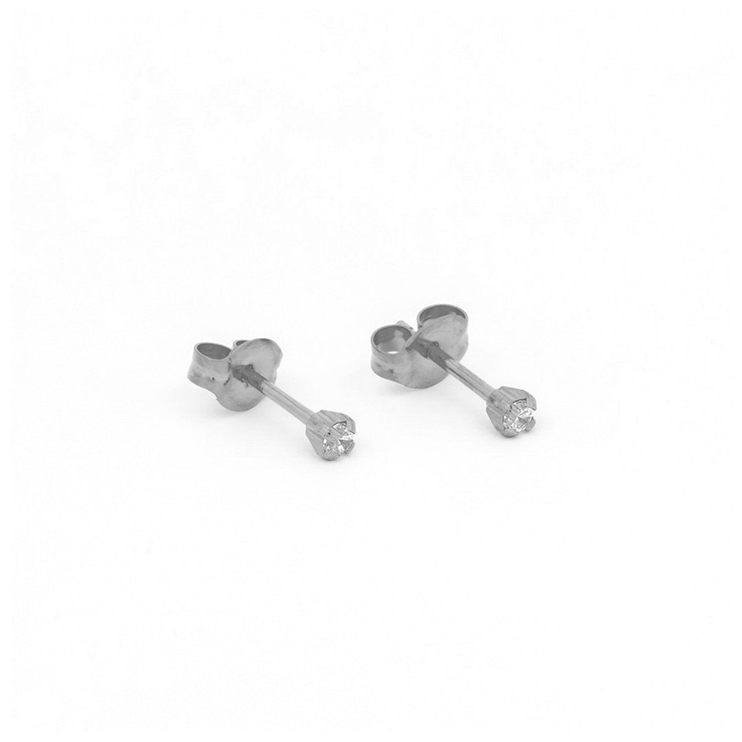 2MM Cubic Zirconia Allergy-free Stainless Steel Ear Studs For Kids