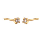 Load image into Gallery viewer, 2MM Cubic Zirconia 24K Pure Gold Plated Ear Studs for Kids
