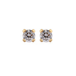 Load image into Gallery viewer, 3MM Cubic Zirconia 24K Pure Gold Plated Ear Studs For Kids
