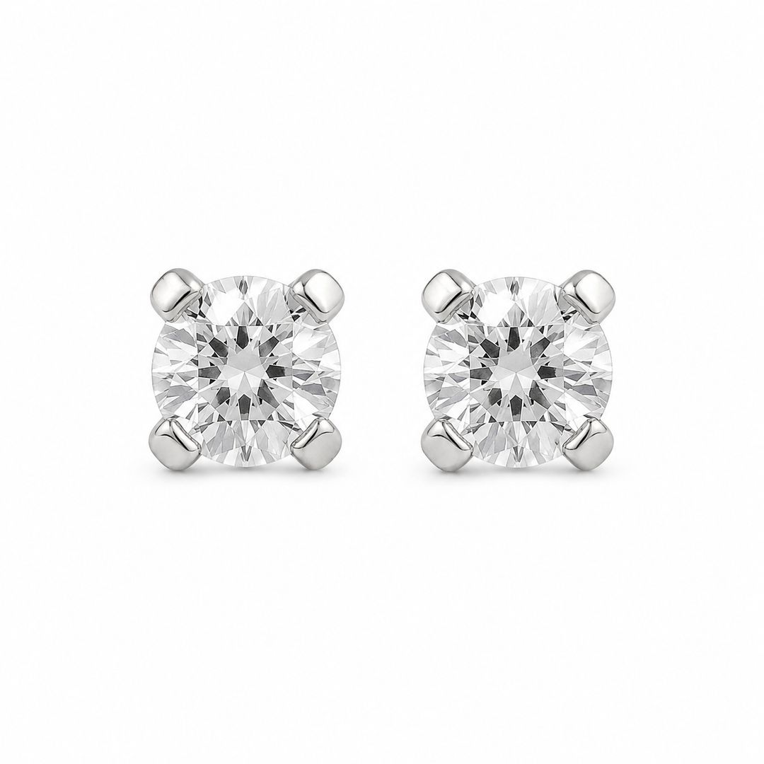 4MM Cubic Zirconia Allergy-free Stainless Steel Ear Studs For Kids