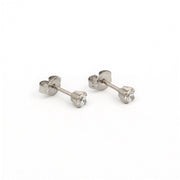 3MM Cubic Zirconia Allergy-free Stainless Steel Ear Studs For Kids