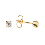 Load image into Gallery viewer, 3MM Cubic Zirconia 24K Pure Gold Plated Ear Studs For Kids

