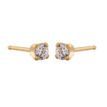 Load image into Gallery viewer, 3MM Cubic Zirconia 24K Pure Gold Plated Ear Studs For Kids
