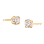 Load image into Gallery viewer, 4MM Cubic Zirconia 24K Pure Gold Plated Ear Studs For Kids
